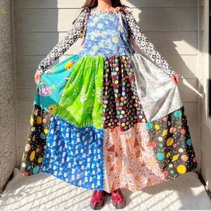 Arcade Dress | Vincent van Gogh Starry Night | Handmade Quilted Dress SKU 05186